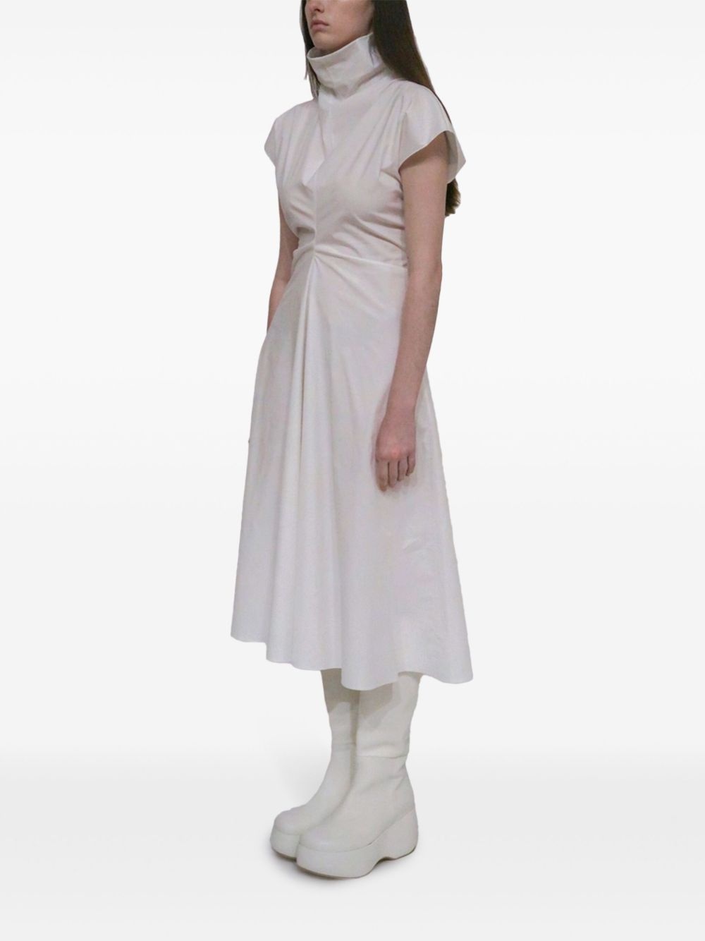 funnel-neck midi dress - 3