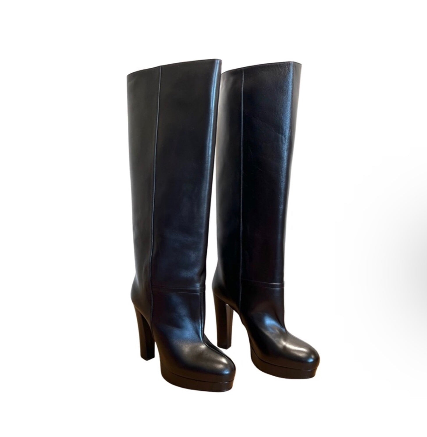 Gucci Ribbed Leather platform knee boots - 4
