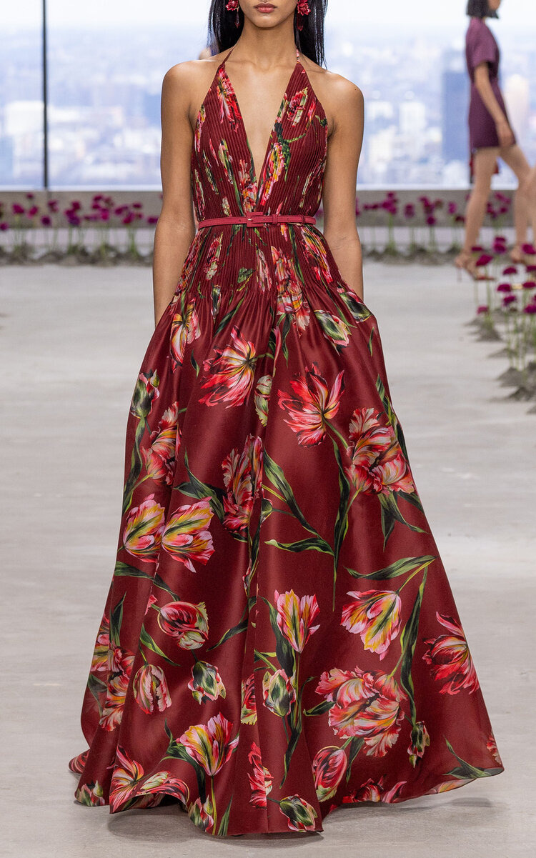 Floral Silk Gown red - 5