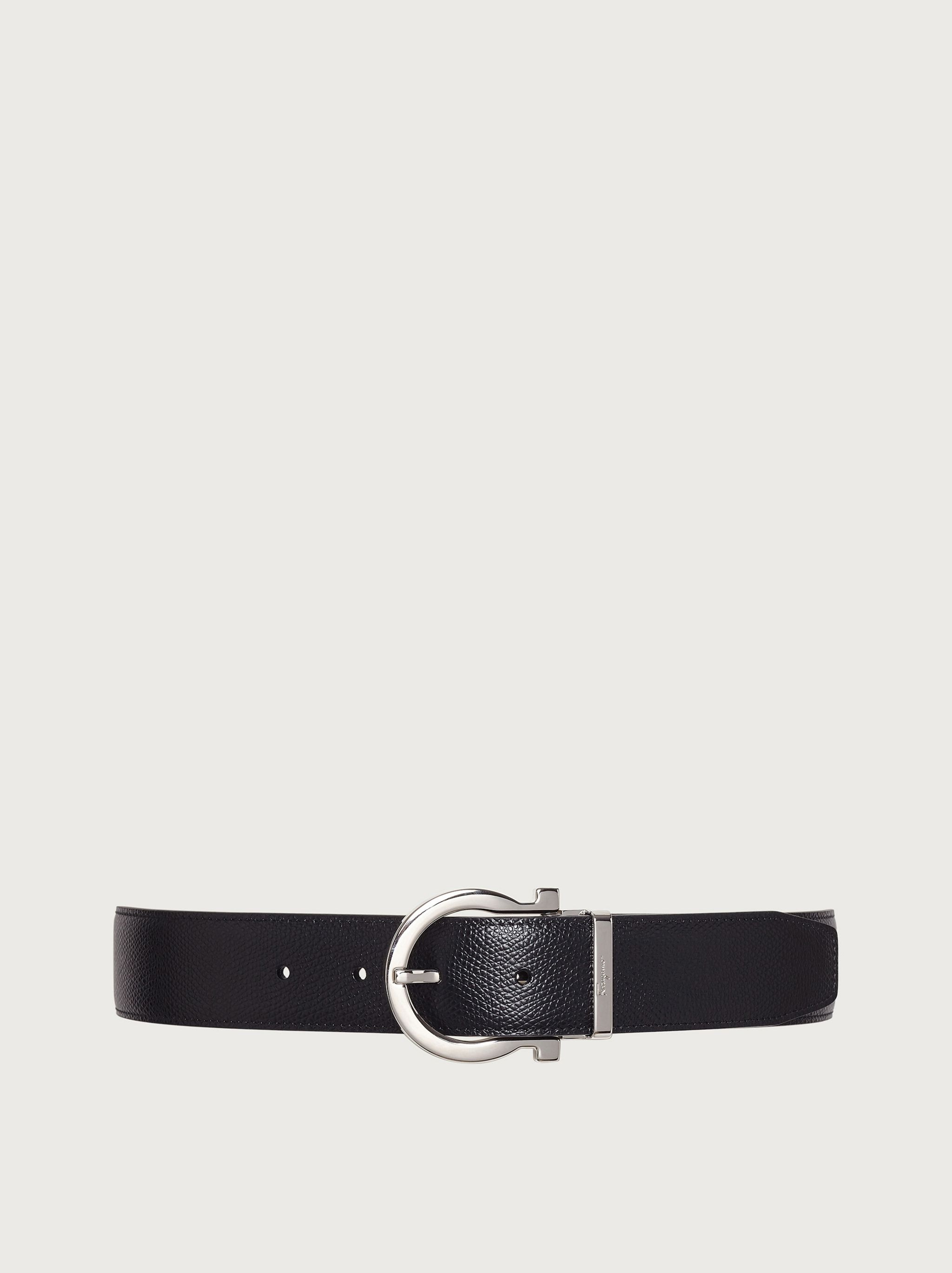 Ferragamo adjustable grained texture belt - Black