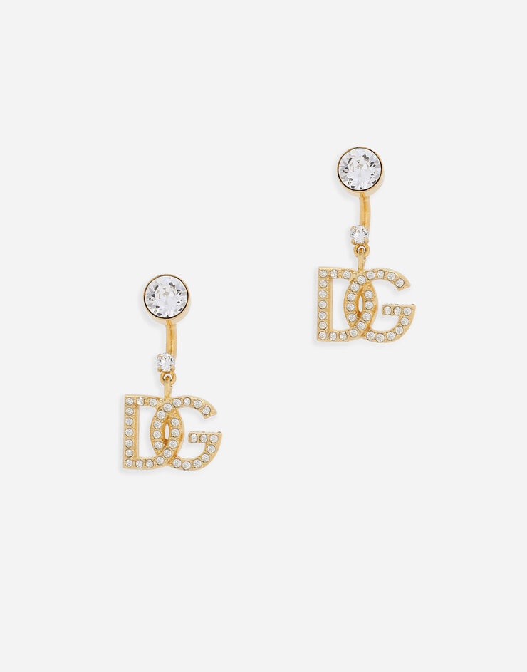 Earrings with DG logo and rhinestones - 1