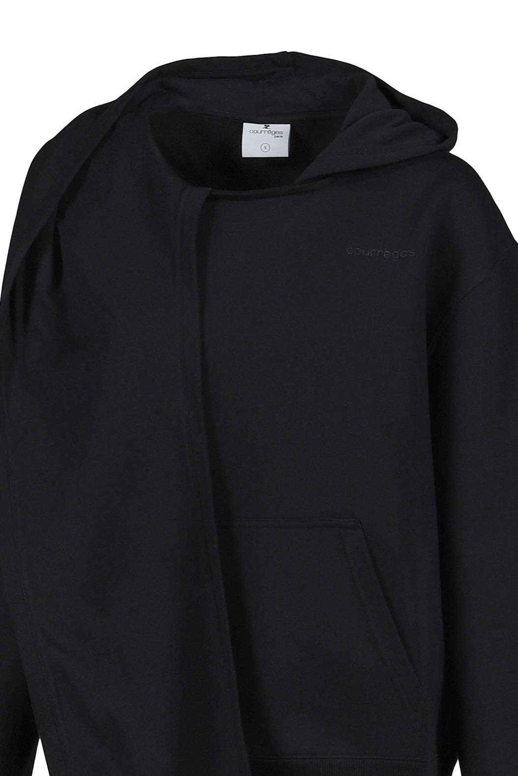 SCARF EMBROIDERED HOODIE / BLK - 5