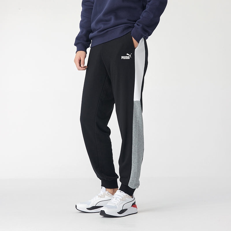 PUMA Block Sweatpants 'Black White Grey' 587158-01 - 5