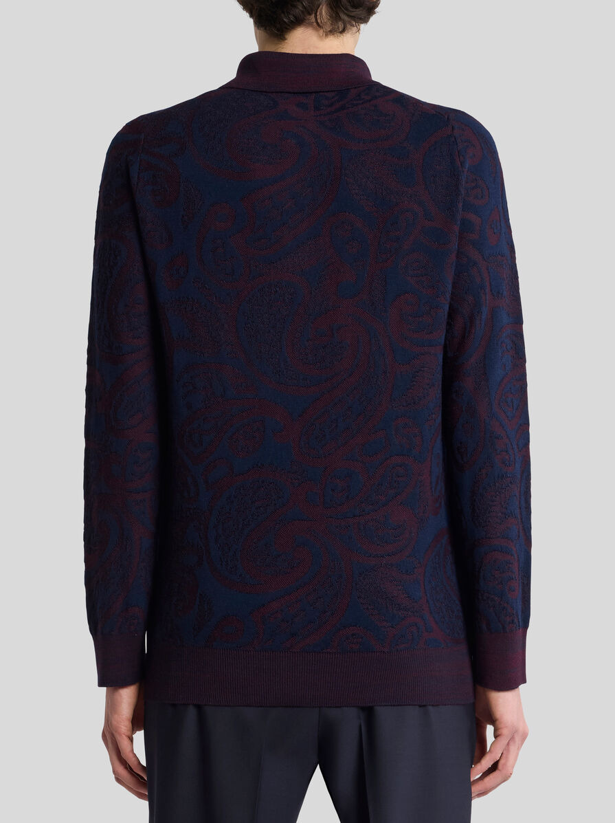WOOL-BLEND JACQUARD POLO SHIRT - 4