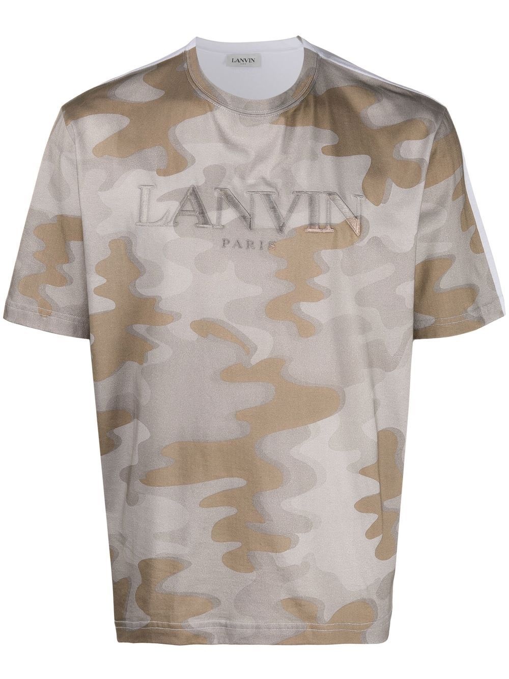 logo-embroidered camouflage-print T-shirt - 1