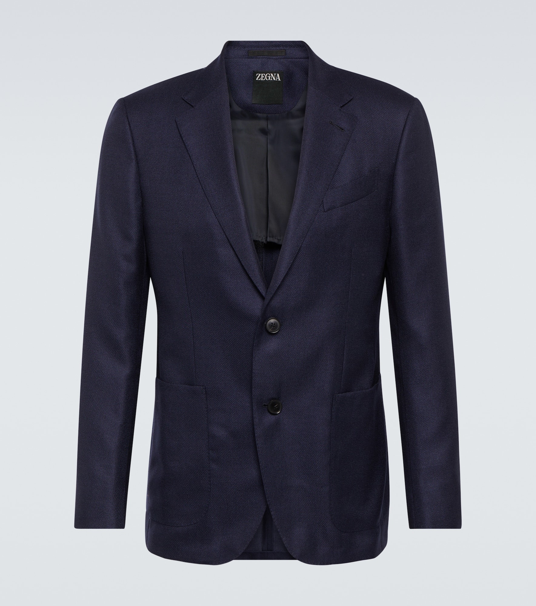 Single-breasted cashmere and silk blazer - 1