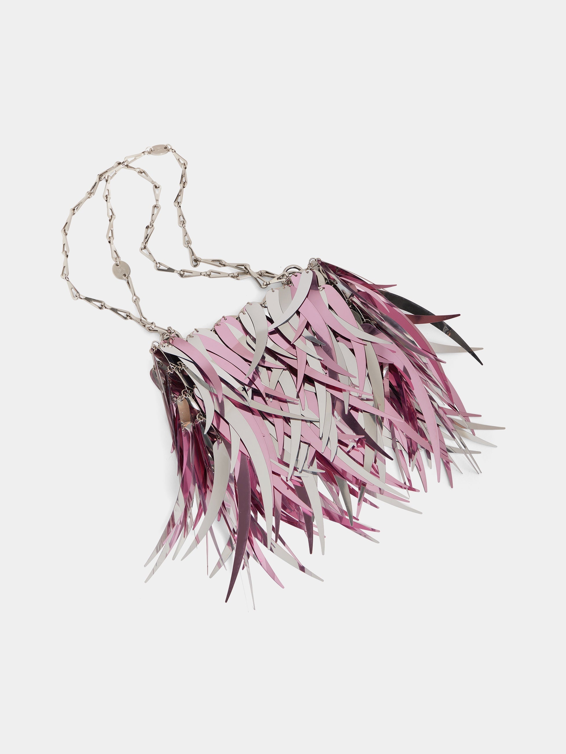 METALLIC PINK BAG WITH FEATHERS ASSEMBLAGE - 5