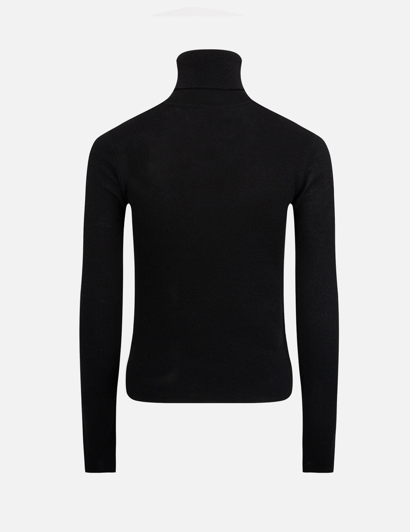 EVISU Cut-out Rib-Knitted Turtleneck Sweater outlook