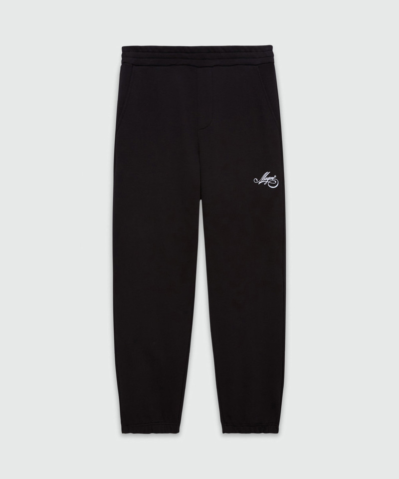 Black jersey joggers with cursive MSGM logo 1
