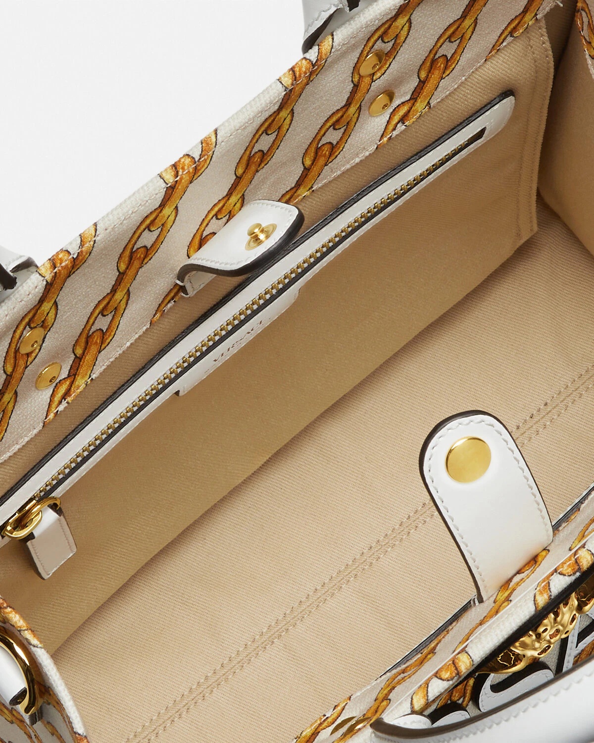 Chain Stripes La Medusa Small Tote Bag - 5