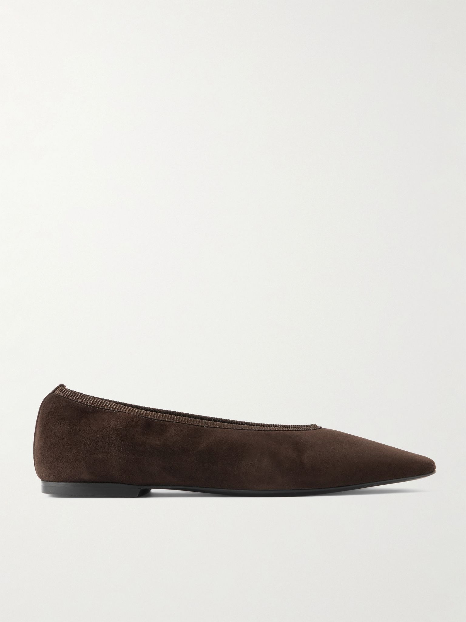 Minimalist suede ballet flats Chocolate - 1