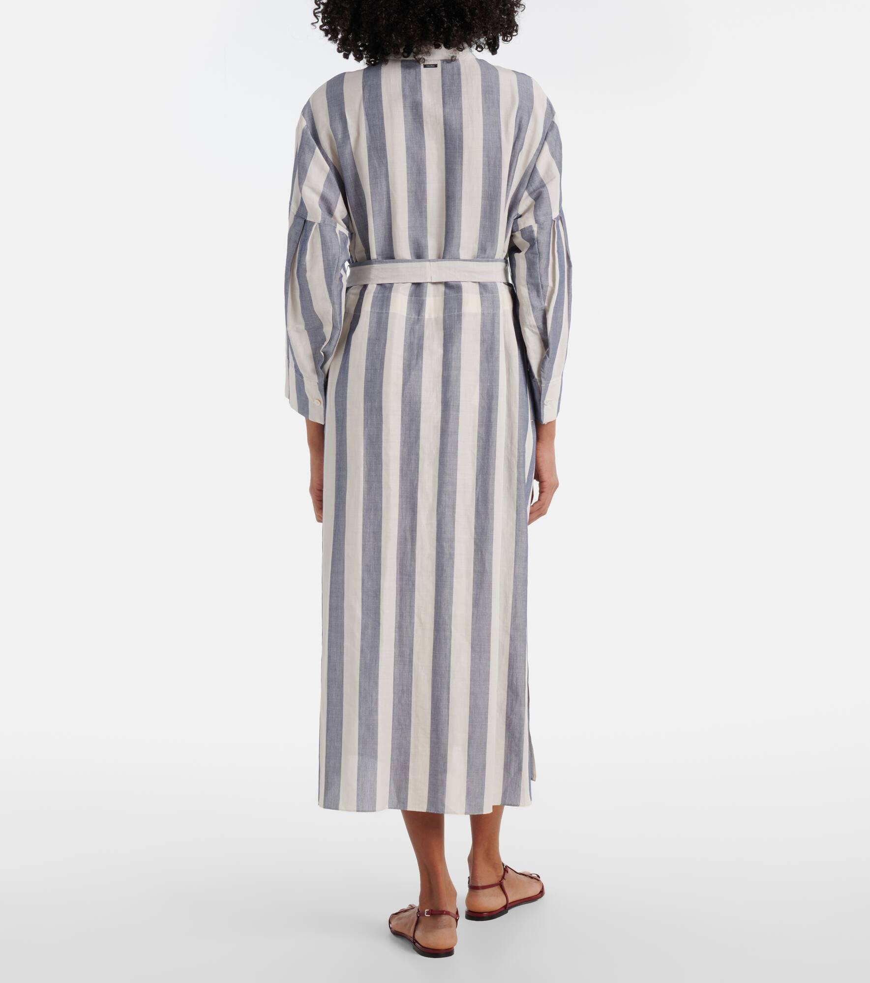 Rima striped ramie and cotton midi dress - 3