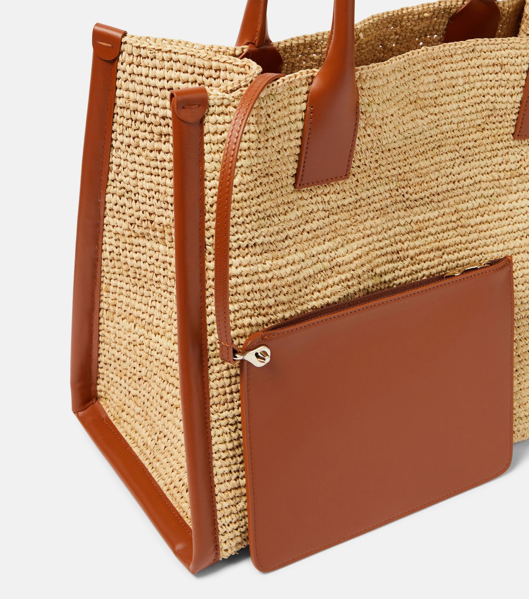 By My Side E/W Large raffia tote bag - 6