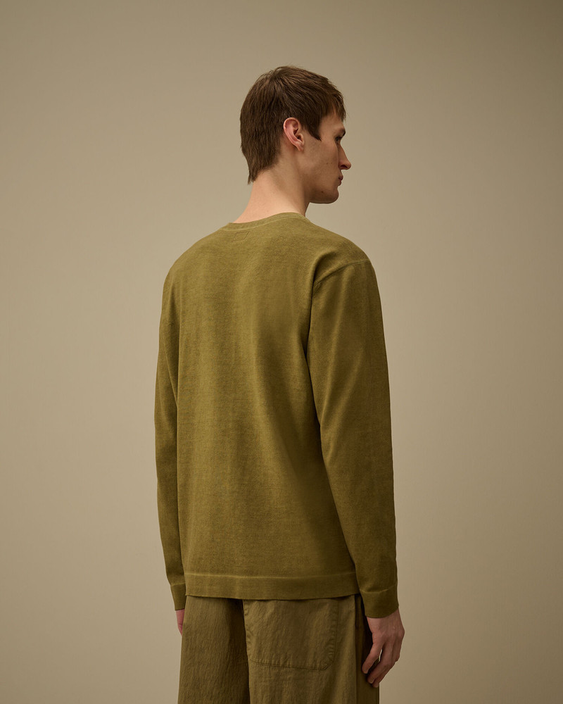 Cotton Crepe Double Dyed Crewneck Sweater 4