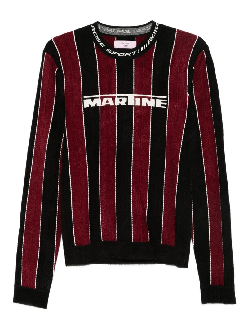 striped logo-print sweater 1