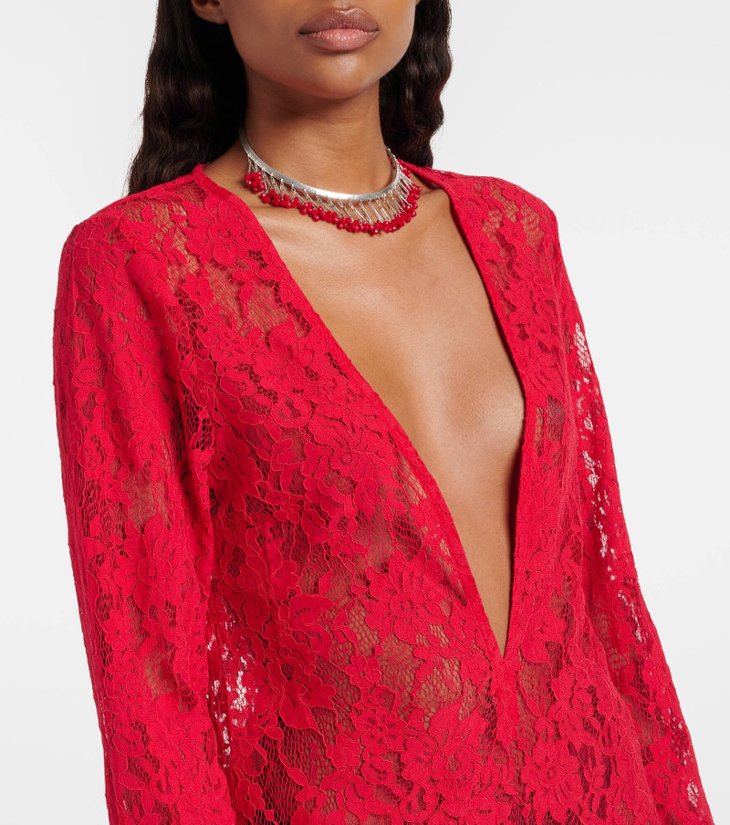 Millie cotton and brocade lace minidress 4