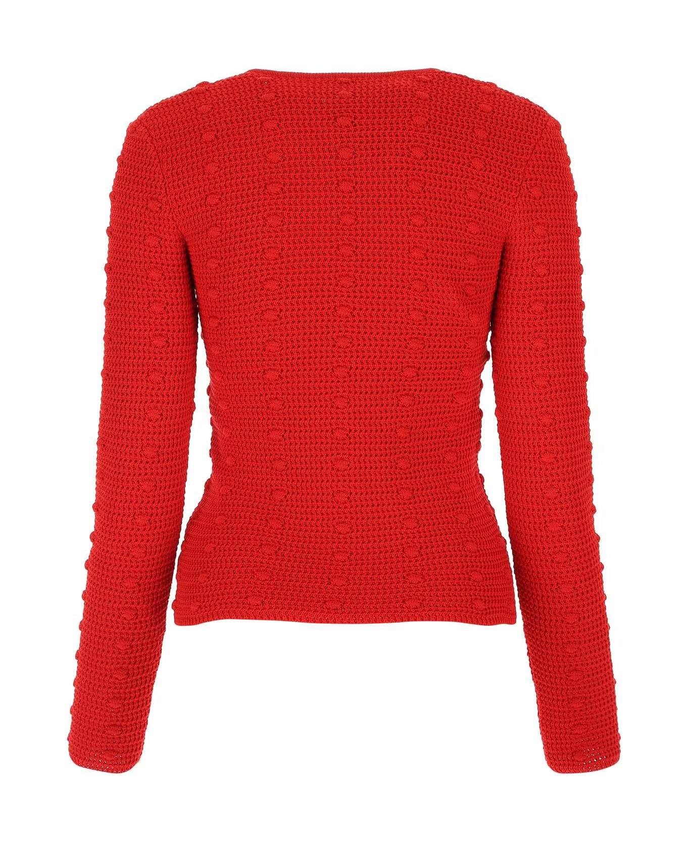 Red Cotton Sweater - 2