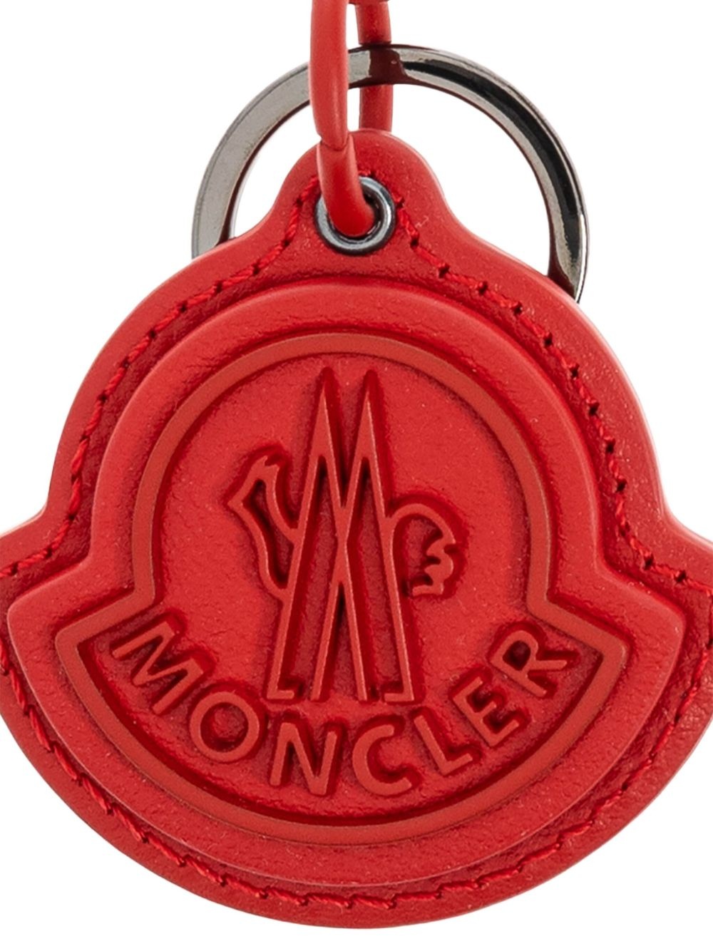 logo-embossed leather keyring - 4