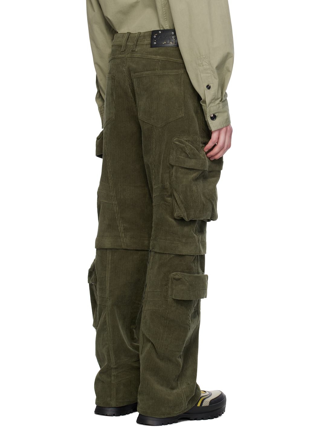 Khaki Milano Corduroy Cargo Pants - 3