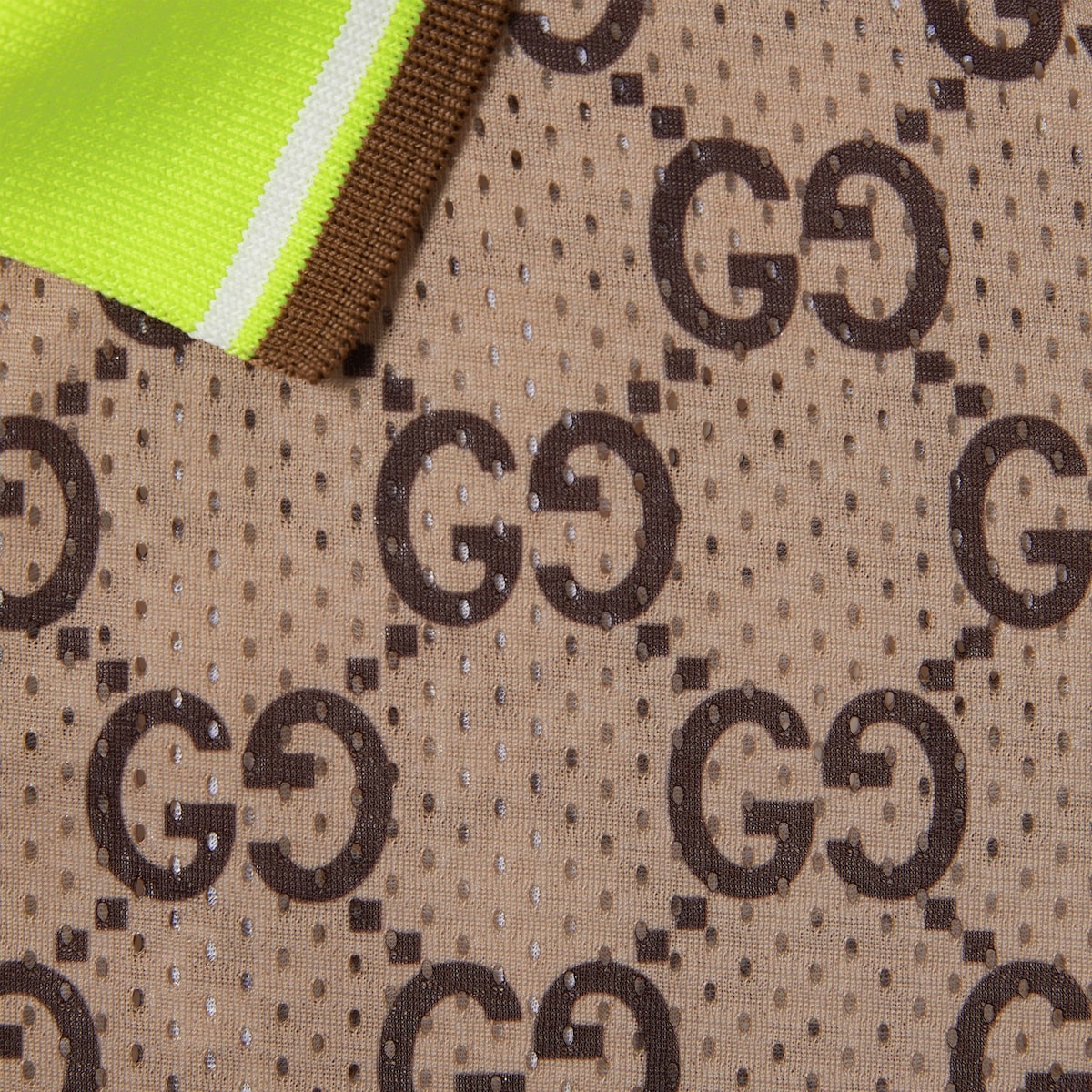 Polyester mesh GG print polo shirt - 7