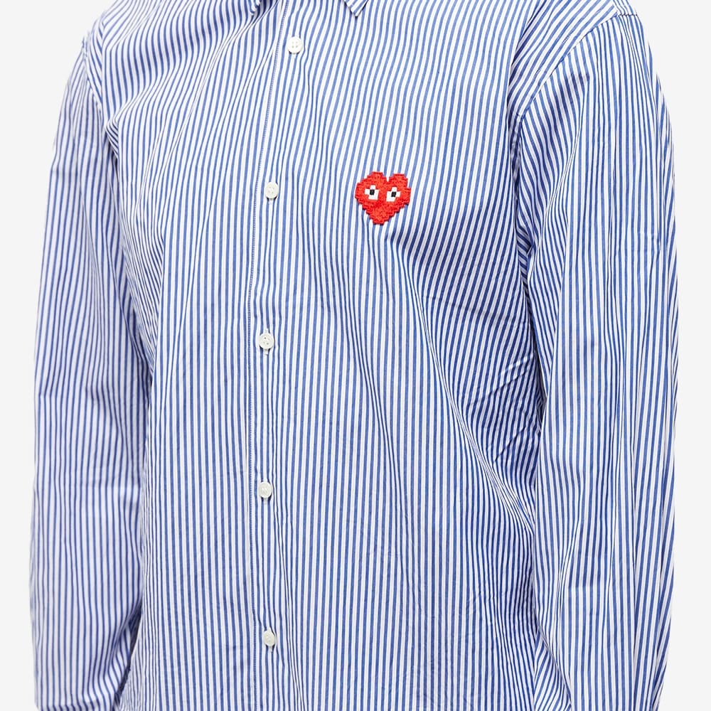 Comme des Garçons Play Invader Heart Striped Shirt - 5