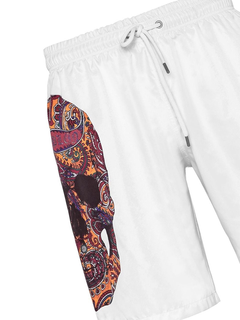 PHILIPP PLEIN skull-print drawstring swim shorts outlook