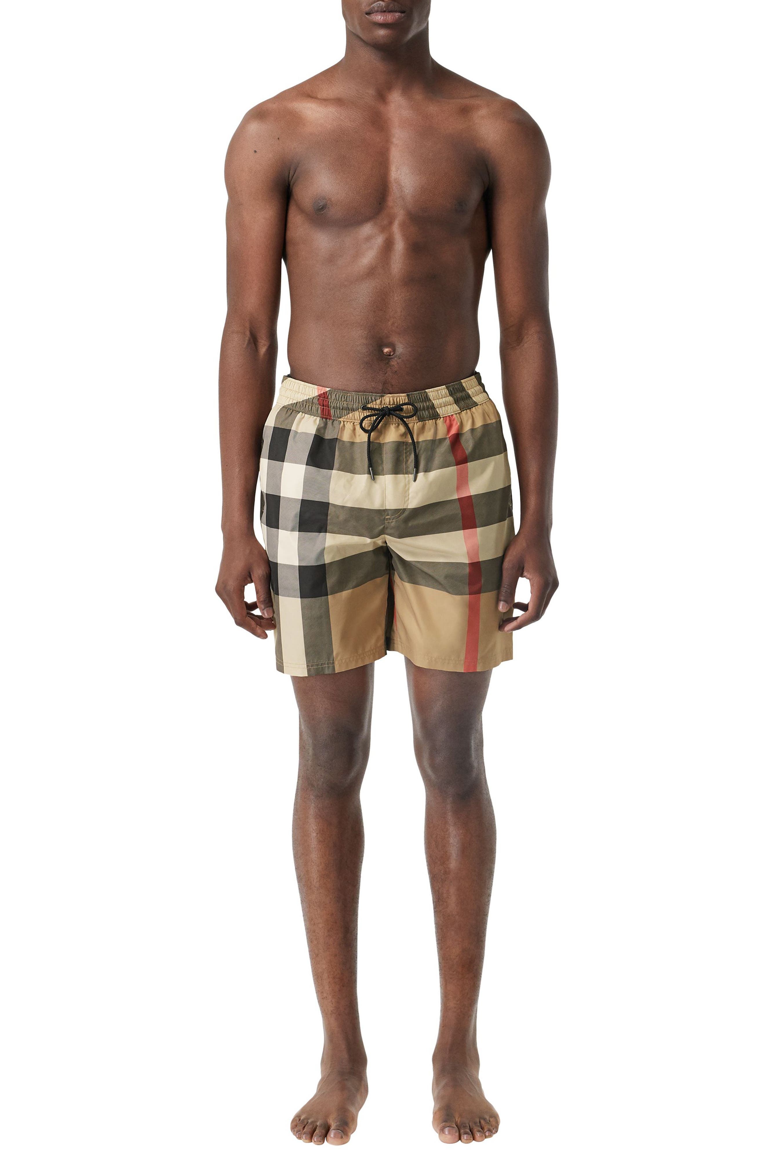 burberry Guildes Check Swim Trunks in Archive Beige Ip Chk at Nordstrom - 6
