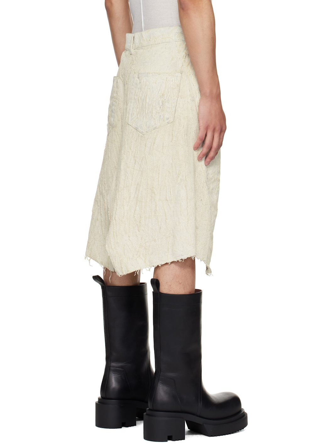 White Concordians Slivered Skirt - 3