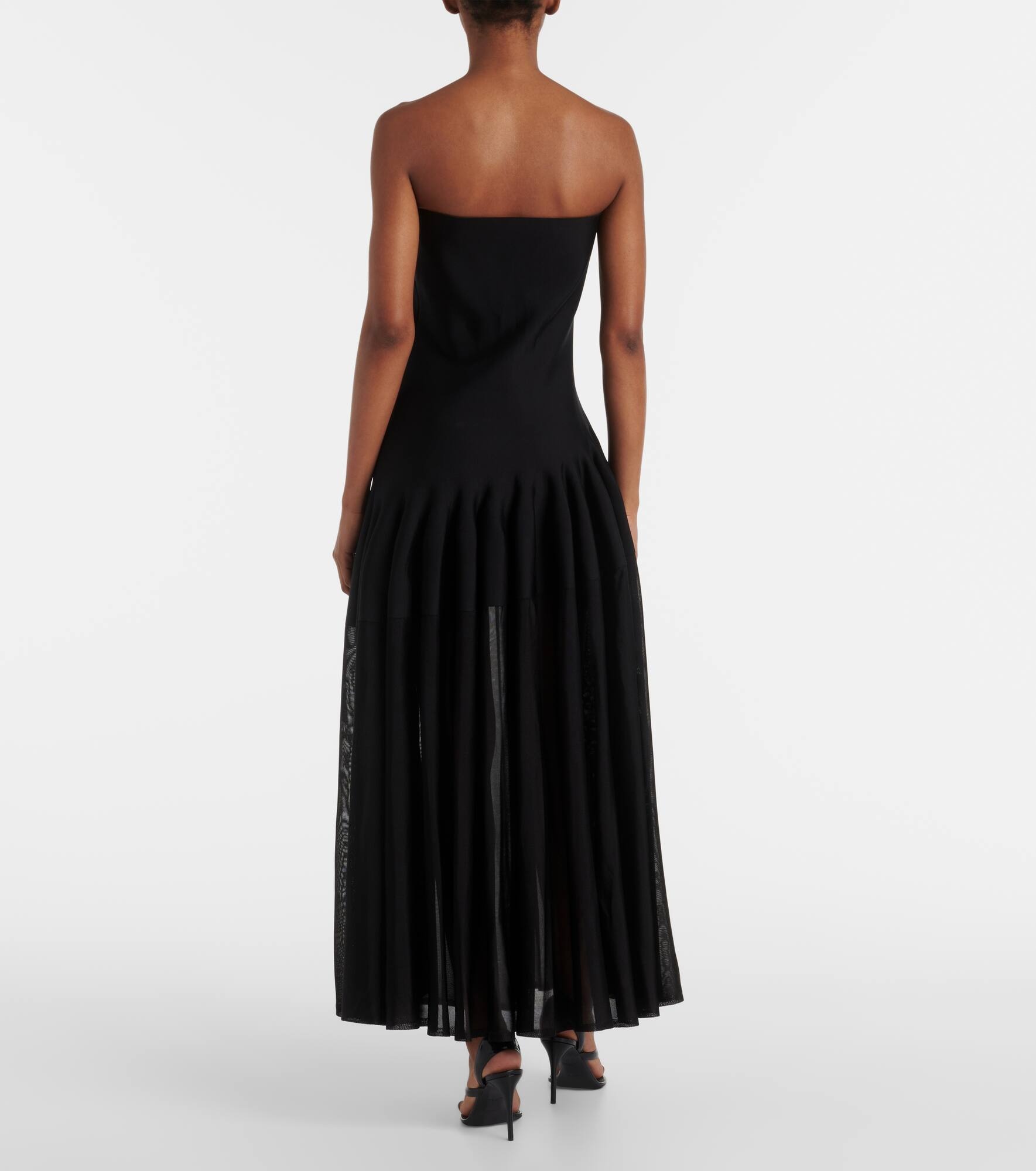 Pleated strapless gown - 3