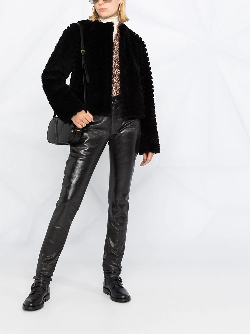 faux-fur quilted jacket - 2