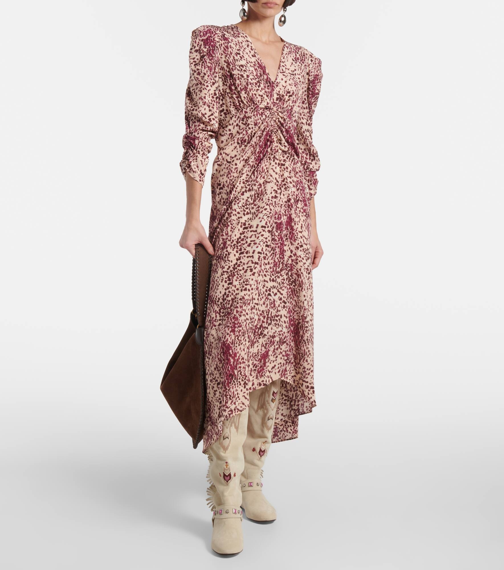 Soksa embroidered suede knee-high boots - 3