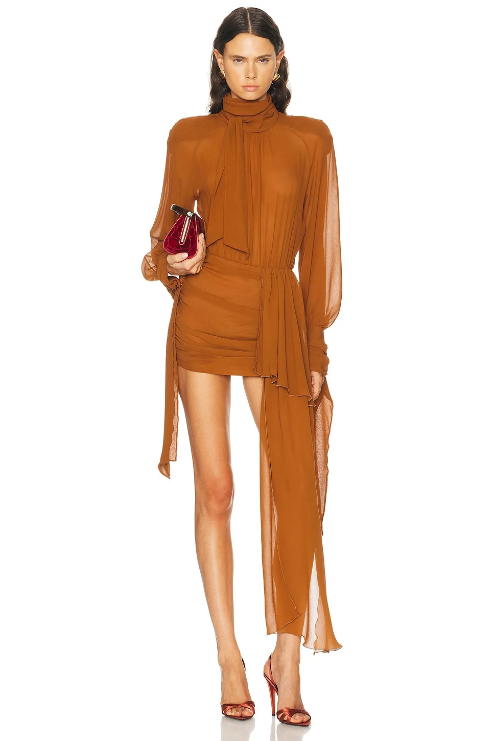 Bow Neck Mini Dress - 1