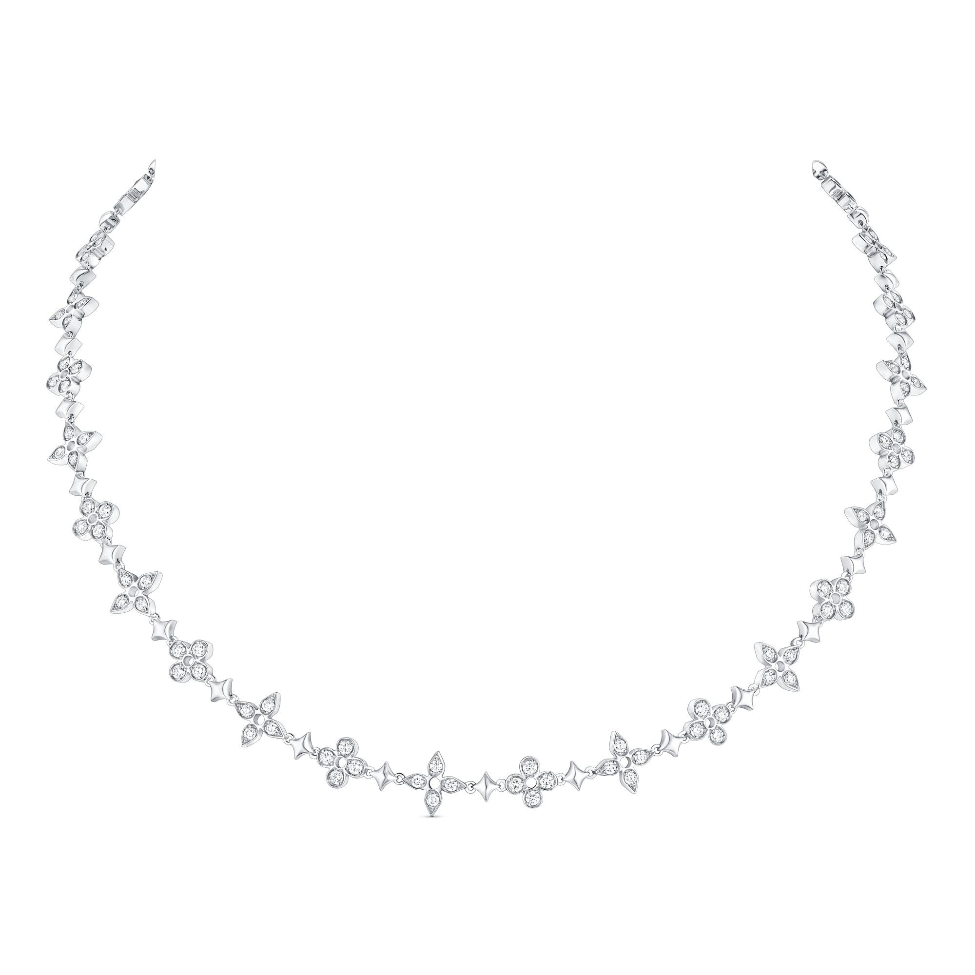 Dentelle One Row Necklace, White Gold And Diamonds - 1