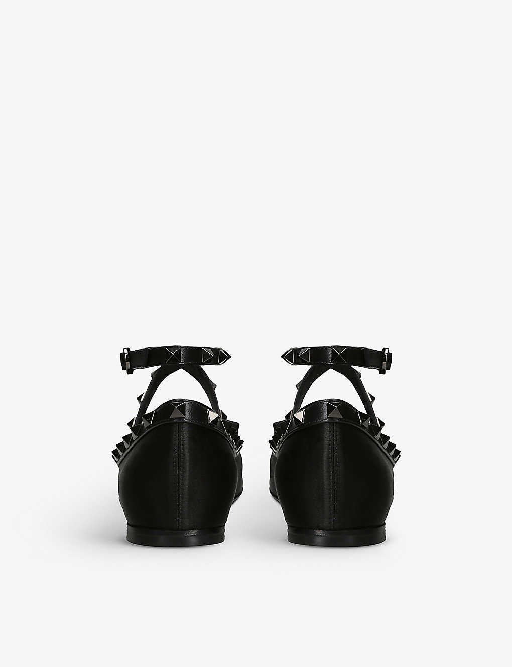 Rockstud ballerina satin pumps - 4