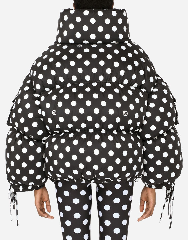 Nylon down jacket with polka-dot print - 2