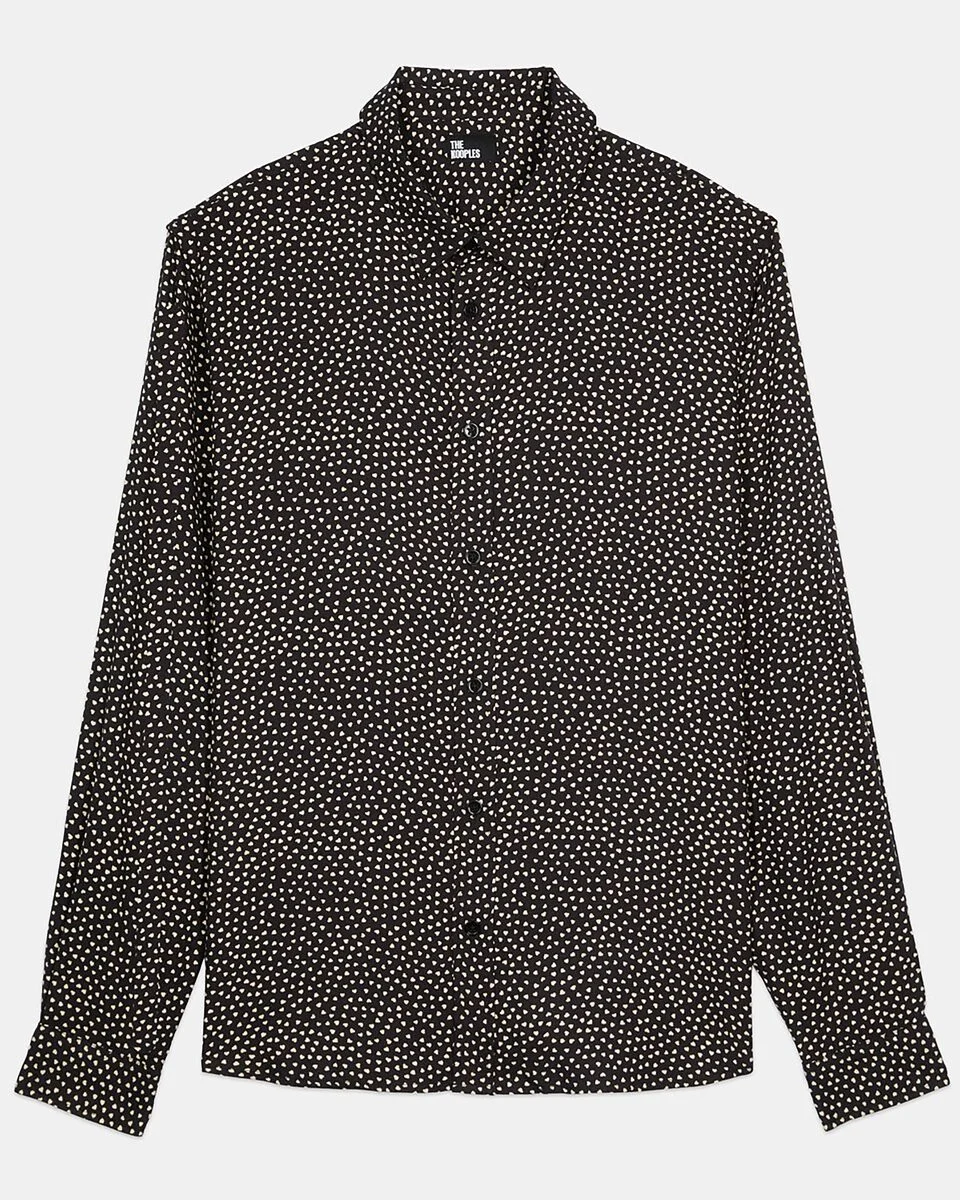 BLACK AND WHITE HEARTS PRINTED SHIRT - 1