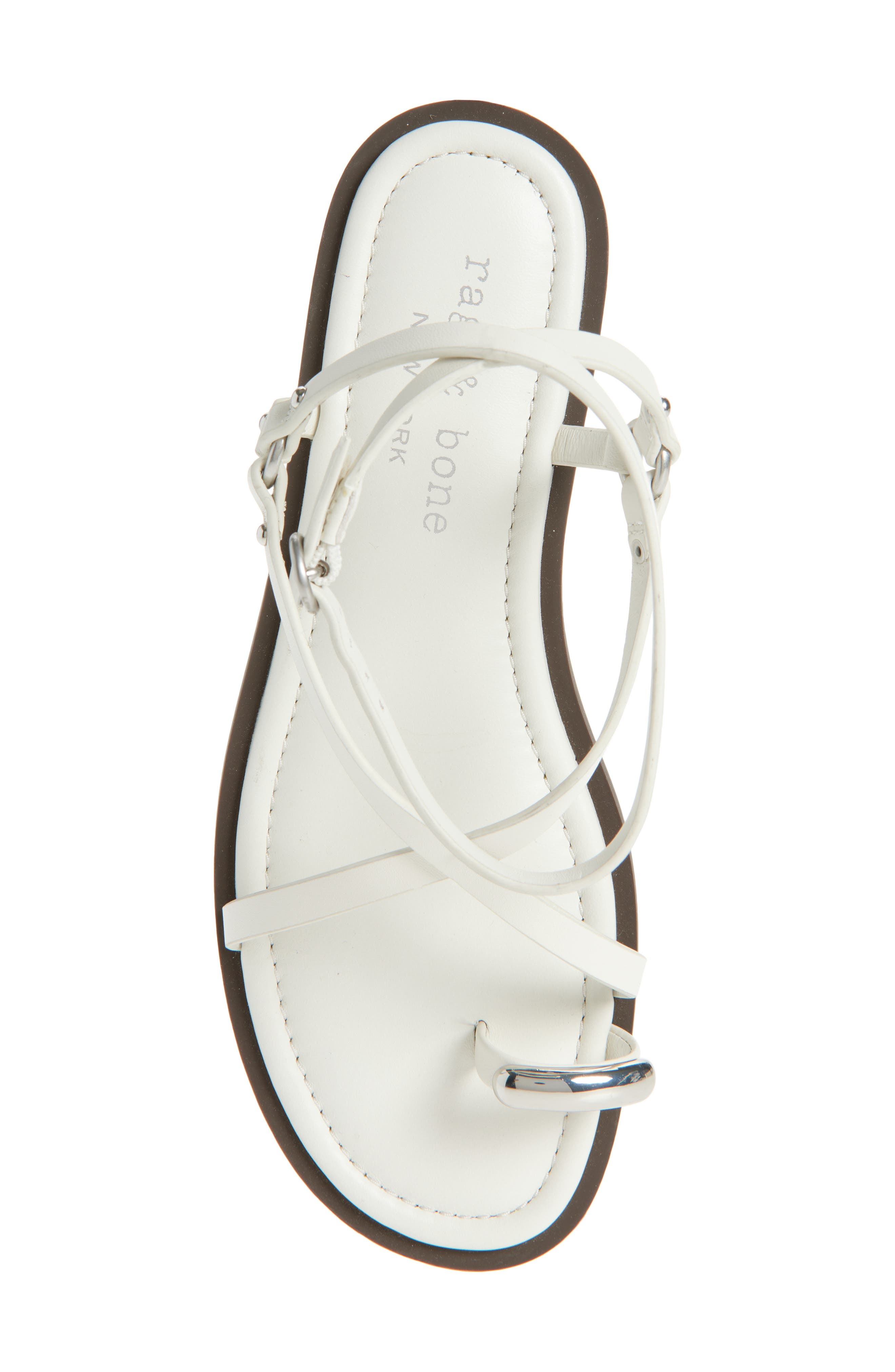 rag & bone Geo Ring Ankle Strap Sandal in Antique White at Nordstrom - 5