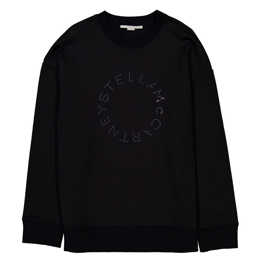 Stella McCartney Black Rhinestone Logo Sweatshirt - 5