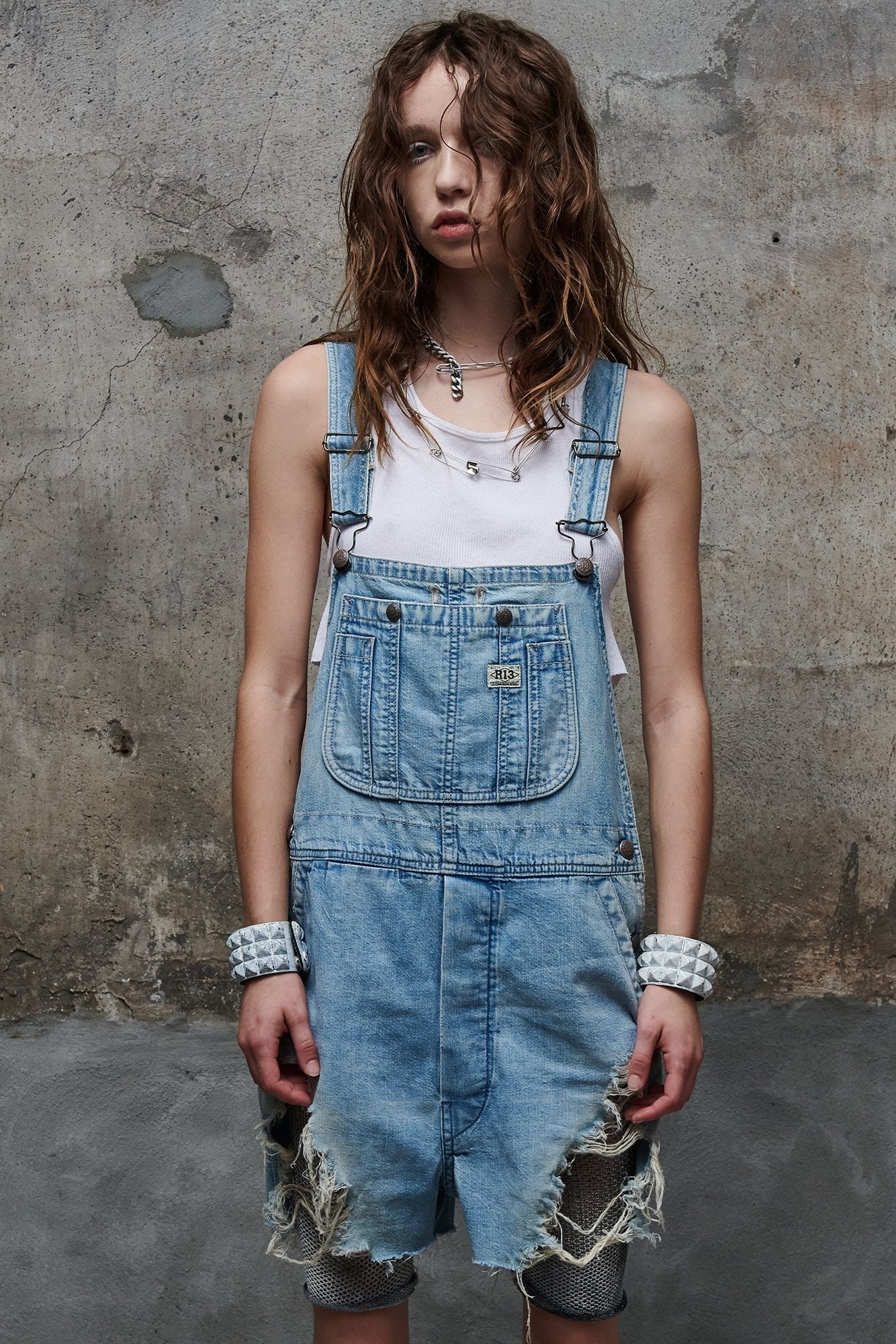 Overall Short - Pale Blue | R13 Denim Official Site - 2