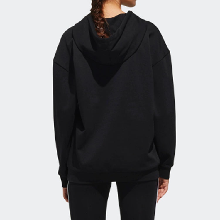 (WMNS) adidas neo Casual Sports Pullover Black DZ7595 - 4