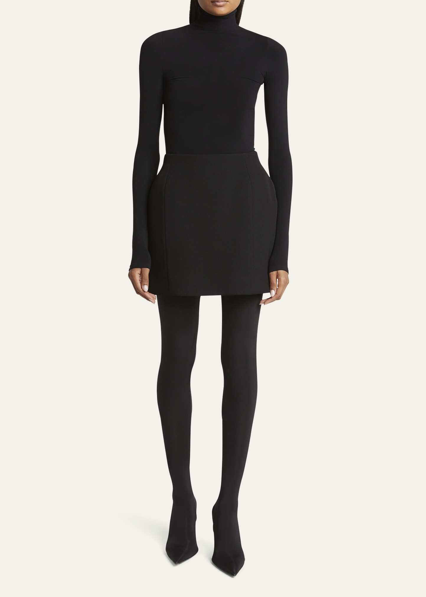 Hourglass Wool Mini Skirt - 2