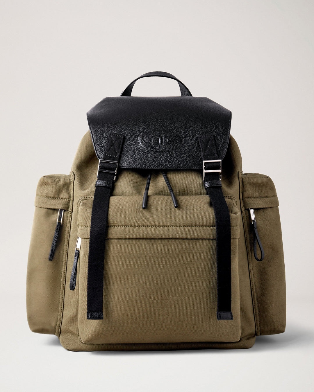 Skye Oversized Backpack Olive & Black Canvas Small Classic Grain - 1