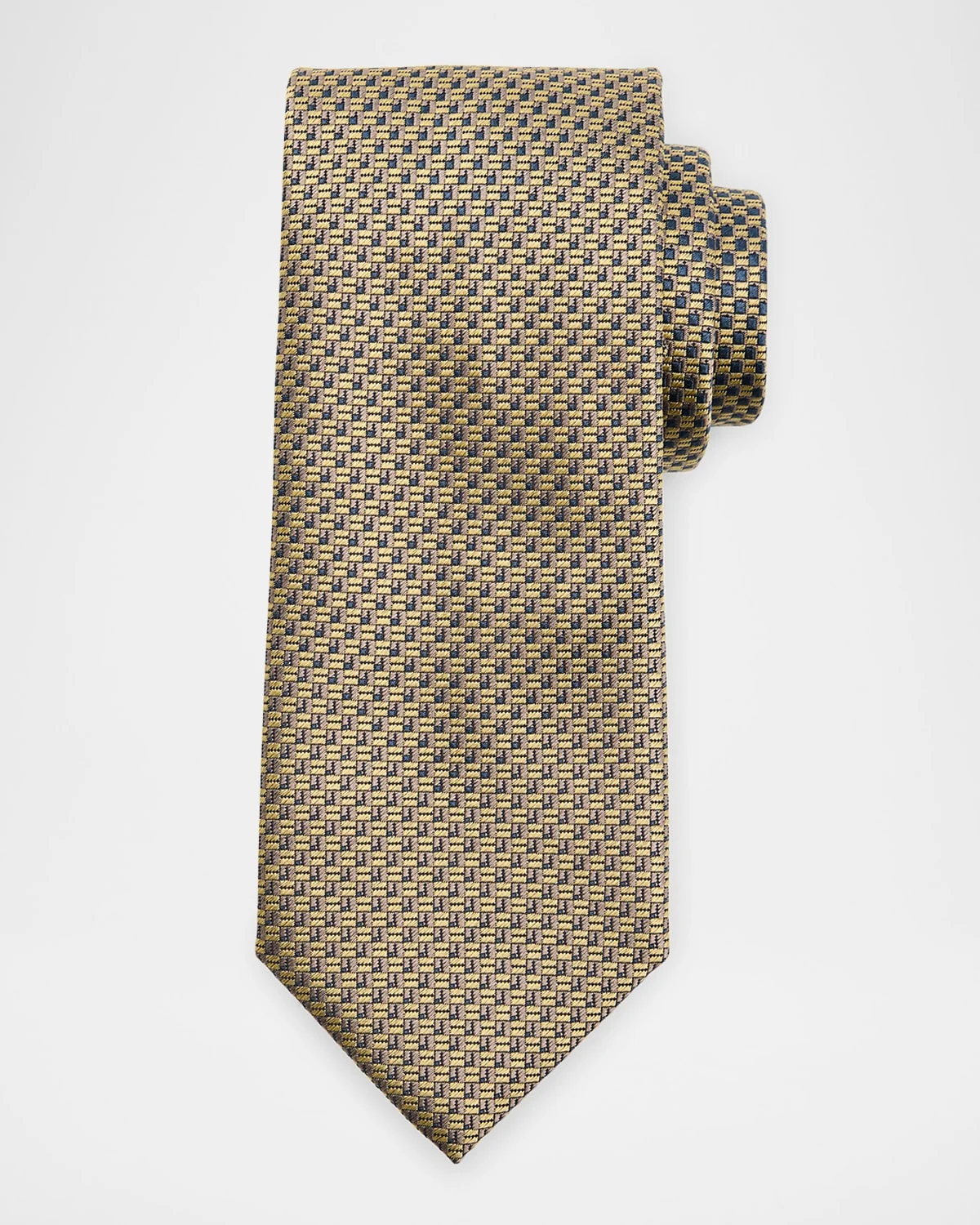 Men's Staggered Box Silk Tie - 1