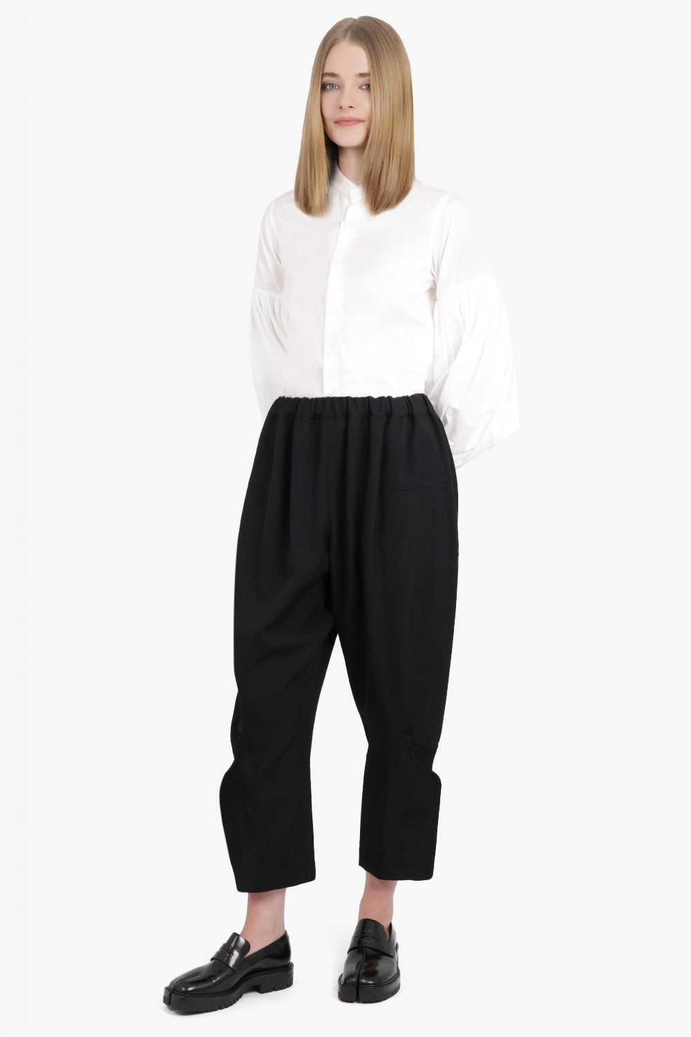 RUCHED BALLOON L/S BLOUSE | WHITE - 2