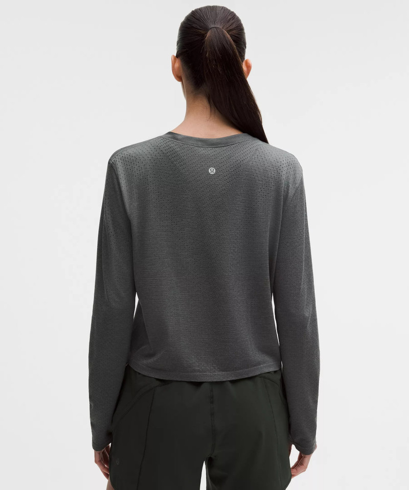 Swiftly Open-Hole V-Neck Long-Sleeve Shirt 3
