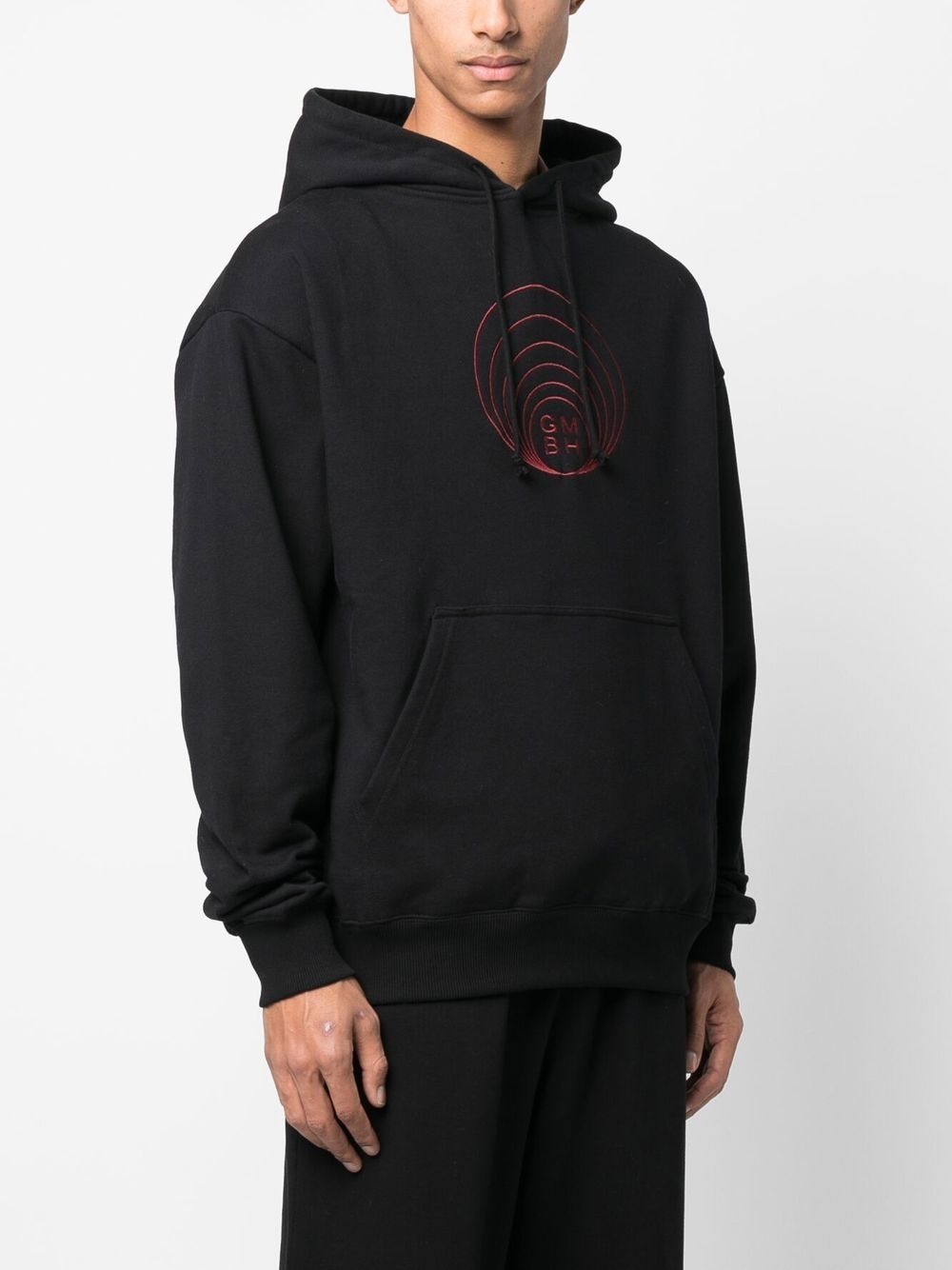embroidered-logo detail hoodie - 4