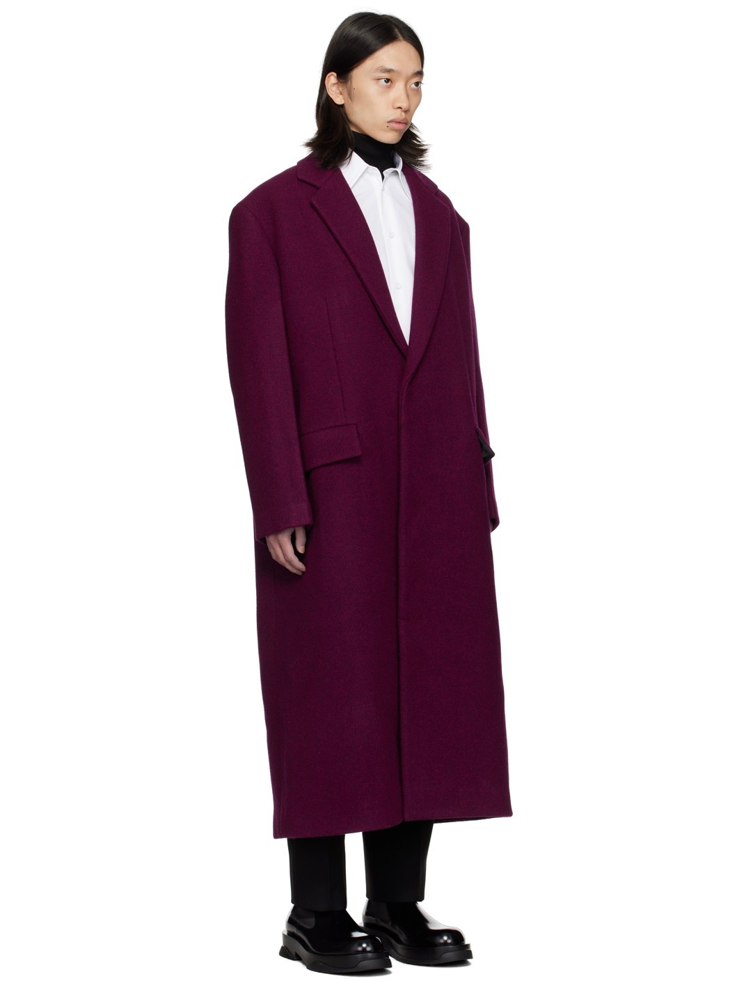 Pink Wool Coat - 2