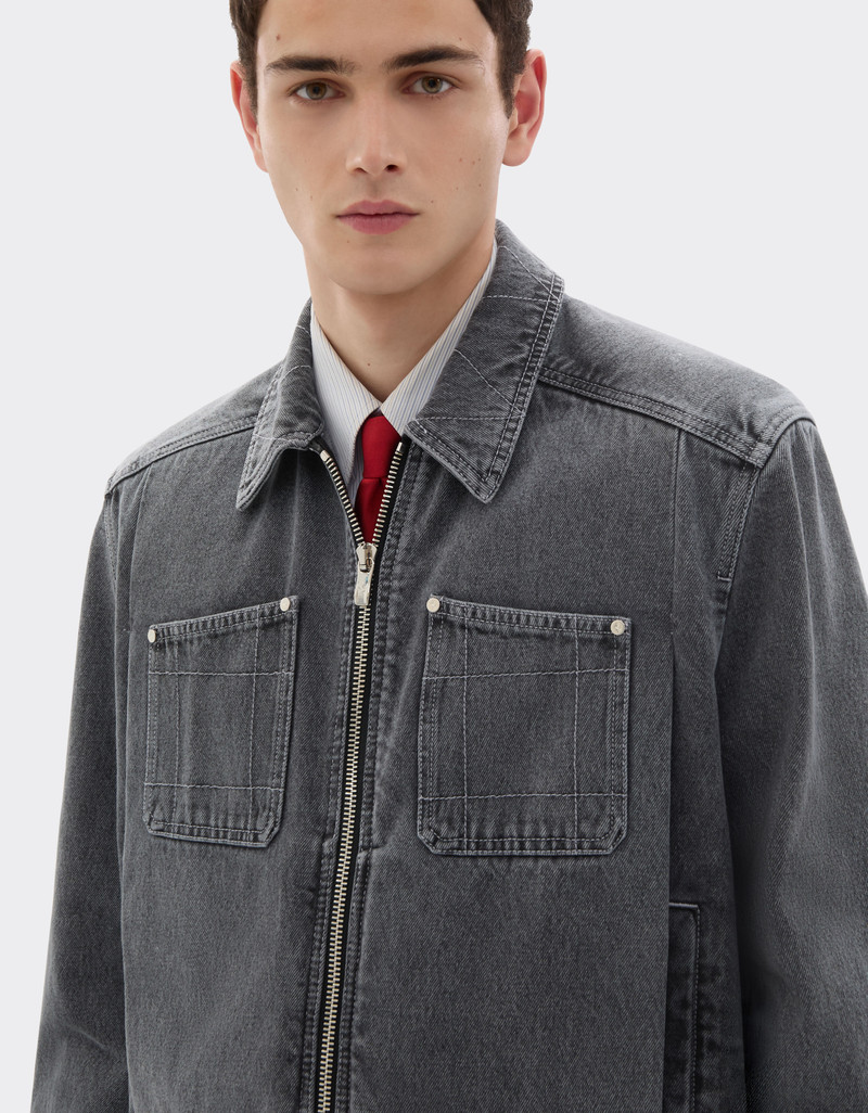 Dark marbled denim jacket 5