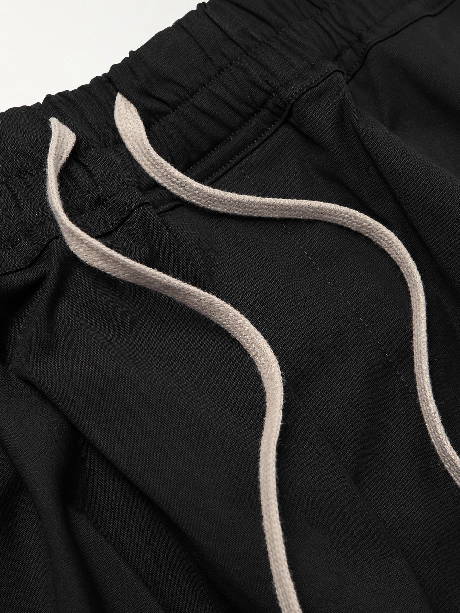 Tapered Cotton-Blend Poplin Trousers Black - 6