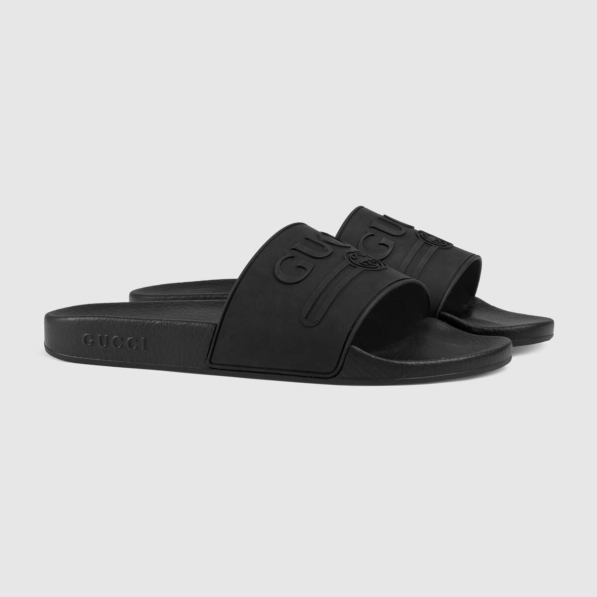 Gucci logo rubber slide sandal  - 2